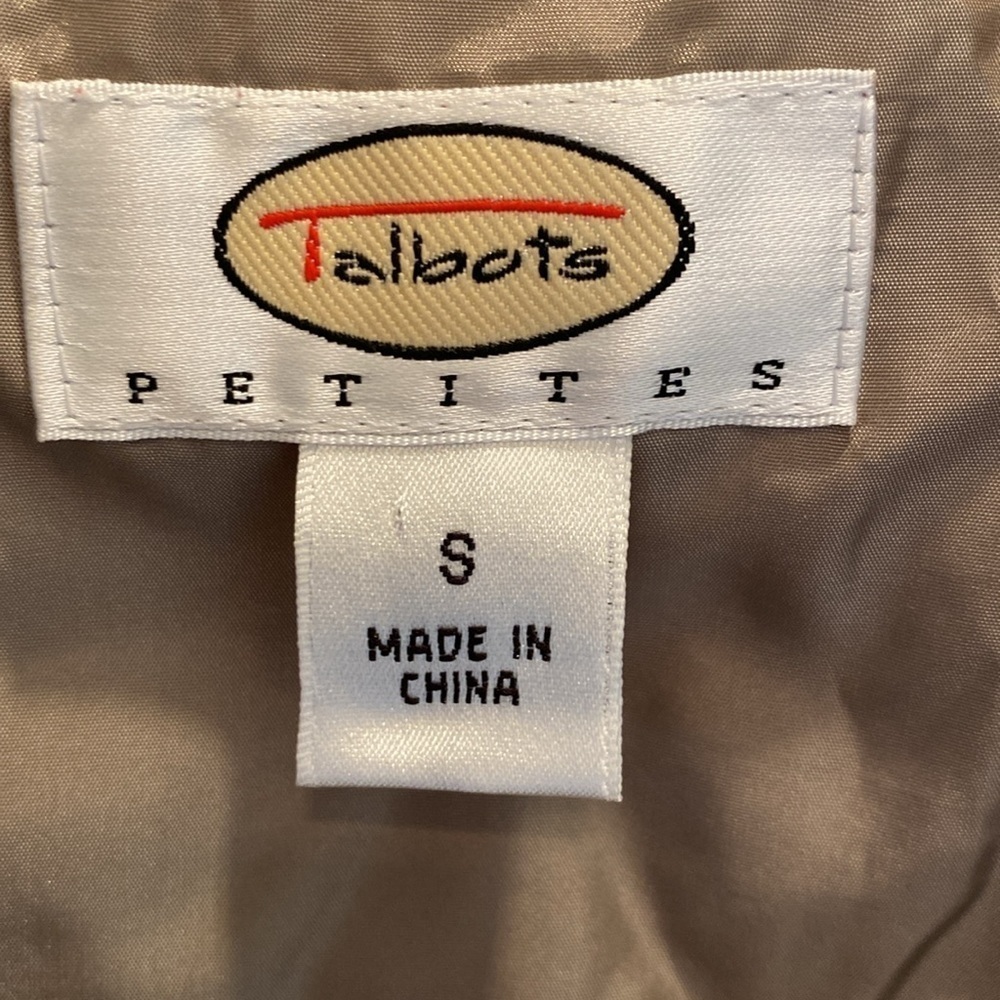 Talbots Vtg Goose Down Feather Quilted Belted Vest Funnel Neck Pale Gold SP - Picture 3 of 12